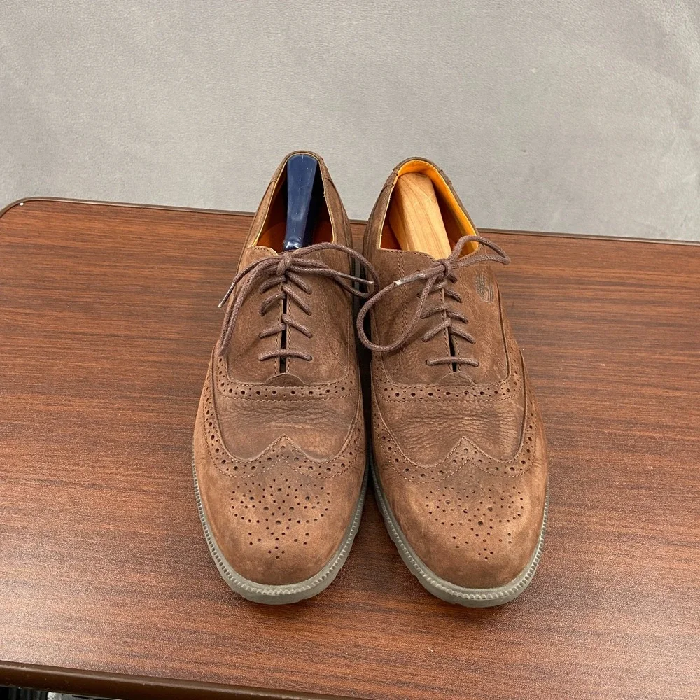 Timberland 96090 Mens 9.5 M Dress Shoes Brown Leather Waterproof Wingtip Oxford